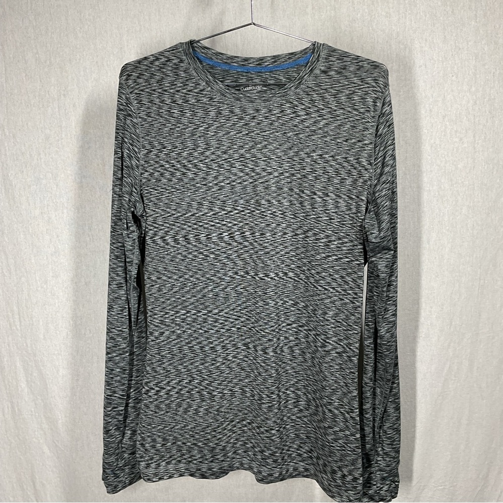 Cuddl Duds Gray Space Dyed Long Sleeve Pullover Top in Size Large